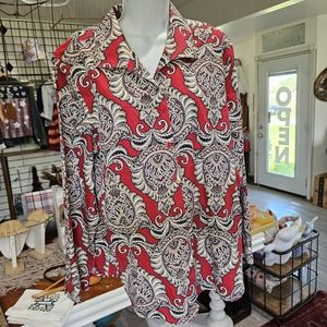 Chicos red Paisley blouse size "3"